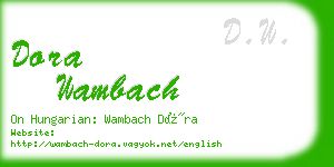 dora wambach business card